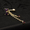 Bowknot Navel Ring Buckle Body Puncture   gold plated purple zircon - Mega Save Wholesale & Retail - 3