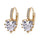 Peach Heart Zircon Earings   gold plated white zircon - Mega Save Wholesale & Retail