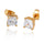 Square Zircon Earings Couples Design   gold plated white zircon - Mega Save Wholesale & Retail - 1
