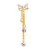 Bowknot Navel Ring Buckle Body Puncture   gold plated white zircon - Mega Save Wholesale & Retail