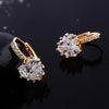 Peach Heart Zircon Earings   gold plated white zircon