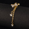 Bowknot Navel Ring Buckle Body Puncture   gold plated white zircon - Mega Save Wholesale & Retail - 2