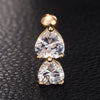 Puncture Ornament Double Love Heart Zircon Navel Ring   gold plated white zircon