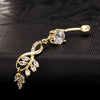 Flower Diamante Navel Nail Ring Buckle Body Puncture    gold plated white zircon
