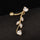 Body Puncture Ornament Leaf Navel Ring   gold plated white zircon - Mega Save Wholesale & Retail - 2