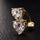 Puncture Ornament Double Love Heart Zircon Navel Ring   gold plated white zircon