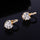 Peach Heart Zircon Earings   gold plated white zircon