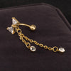 Bowknot Navel Ring Buckle Body Puncture   gold plated white zircon - Mega Save Wholesale & Retail - 3