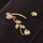 Body Puncture Ornament Leaf Navel Ring   gold plated white zircon - Mega Save Wholesale & Retail - 3