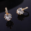 Peach Heart Zircon Earings   gold plated white zircon