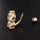 Puncture Ornament Double Love Heart Zircon Navel Ring   gold plated white zircon