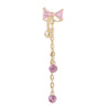 Bowknot Navel Ring Buckle Body Puncture   gold plated pink zircon - Mega Save Wholesale & Retail - 1