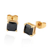 Square Zircon Earings Couples Design  gold plated black zircon - Mega Save Wholesale & Retail - 1
