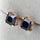 Square Zircon Earings Couples Design  gold plated black zircon - Mega Save Wholesale & Retail - 3