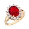 18K Gold Platinum Plated Red  Rhinestone Ring   gold plated red zircon 6# - Mega Save Wholesale & Retail