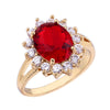 18K Gold Platinum Plated Red  Rhinestone Ring   gold plated red zircon 6# - Mega Save Wholesale & Retail - 1