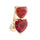 Puncture Ornament Double Love Heart Zircon Navel Ring   gold plated red zircon - Mega Save Wholesale & Retail