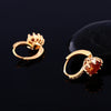 Peach Heart Zircon Earings   gold plated yellow zircon