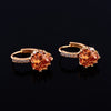 Peach Heart Zircon Earings   gold plated yellow zircon