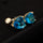Puncture Ornament Double Love Heart Zircon Navel Ring   gold plated blue zircon