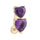 Puncture Ornament Double Love Heart Zircon Navel Ring   gold plated purple zircon