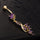 Flower Diamante Navel Nail Ring Buckle Body Puncture   gold plated purple zircon