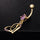 Diamante Double Love Heart Navel Ring Buckle Nail    gold plated purple zircon