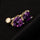 Puncture Ornament Double Love Heart Zircon Navel Ring   gold plated purple zircon