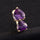 Puncture Ornament Double Love Heart Zircon Navel Ring   gold plated purple zircon