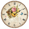 Hang Wall Clock Wooden Sildent Quartz  yellow rose - Mega Save Wholesale & Retail