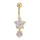 Flower Star Navel Nail Ring Body Puncture    white - Mega Save Wholesale & Retail - 1