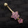 Flower Star Navel Nail Ring Body Puncture   pink - Mega Save Wholesale & Retail - 2