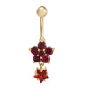 Flower Star Navel Nail Ring Body Puncture    red - Mega Save Wholesale & Retail - 1