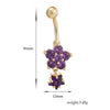 Flower Star Navel Nail Ring Body Puncture   purple - Mega Save Wholesale & Retail - 5