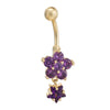 Flower Star Navel Nail Ring Body Puncture   purple - Mega Save Wholesale & Retail - 1