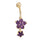 Flower Star Navel Nail Ring Body Puncture   purple - Mega Save Wholesale & Retail - 1