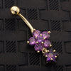 Flower Star Navel Nail Ring Body Puncture   purple - Mega Save Wholesale & Retail - 2