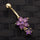 Flower Star Navel Nail Ring Body Puncture   purple - Mega Save Wholesale & Retail - 2