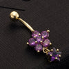 Flower Star Navel Nail Ring Body Puncture   purple - Mega Save Wholesale & Retail - 3