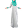 Muslim Women Garments Long Dress Lace Macrame Sunday Clothes  grey  M - Mega Save Wholesale & Retail - 1