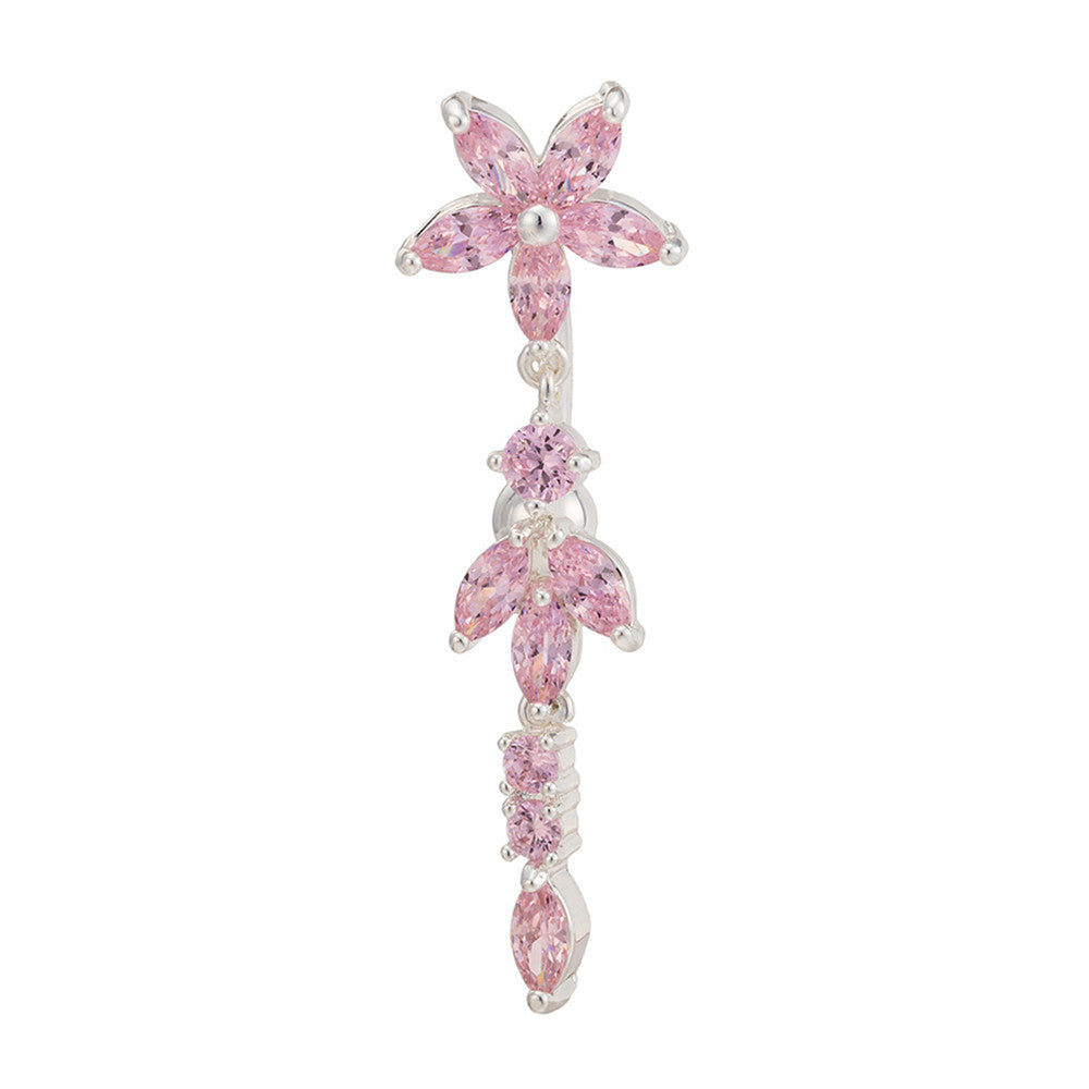 Flower Navel Nail Buckle Body Puncture Non-mainstream   pink - Mega Save Wholesale & Retail - 1