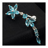 Flower Navel Nail Buckle Body Puncture Non-mainstream   blue - Mega Save Wholesale & Retail - 2