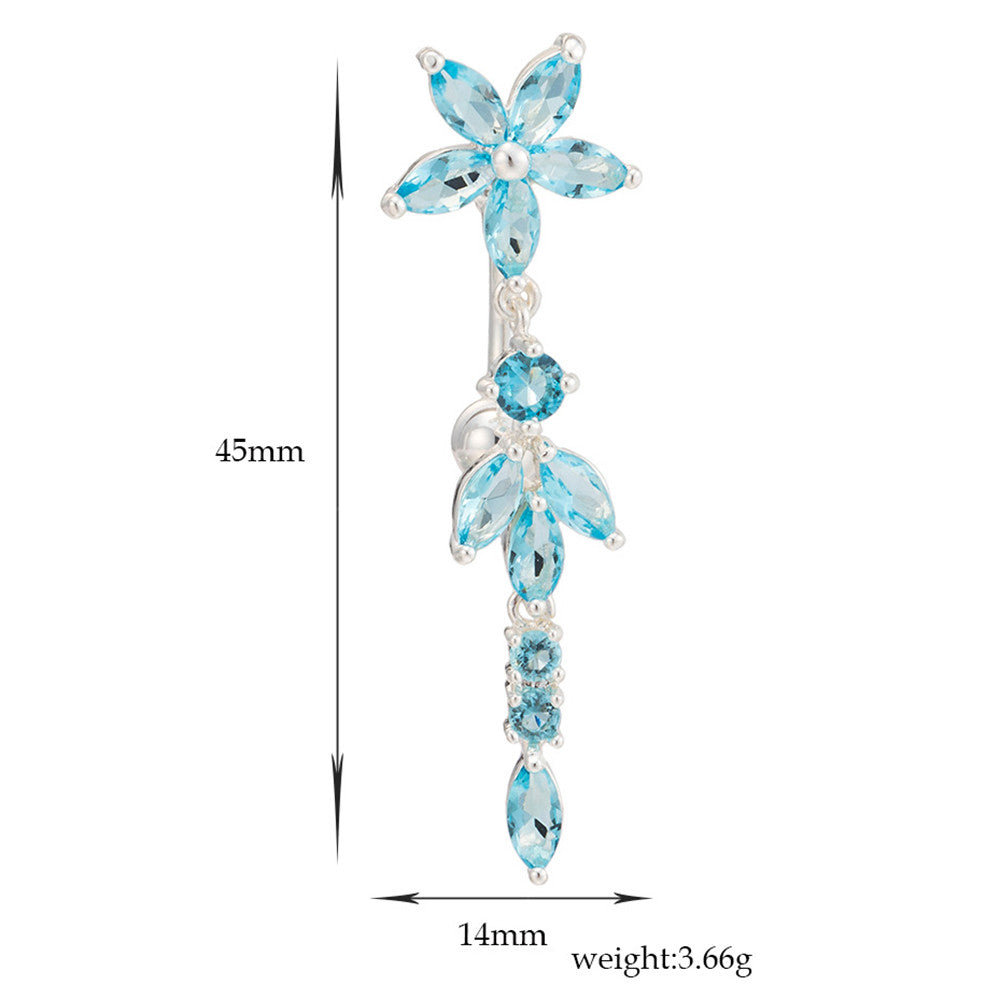 Flower Navel Nail Buckle Body Puncture Non-mainstream   white - Mega Save Wholesale & Retail - 5
