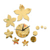 Living Room Wall Clock Creative Bauhinia Mirror Sticking   golden - Mega Save Wholesale & Retail