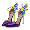 Dreamlike Butterfly Wings High Heel Pointed Sandals   purple - Mega Save Wholesale & Retail