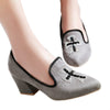 Middle Heel Thin Shoes Fluff Pointed Low Uppers Casual  grey - Mega Save Wholesale & Retail - 1