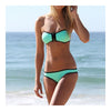 Swimwear Bikini Triangle Push-Ups Women  lake green  S - Mega Save Wholesale & Retail - 1