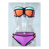 Swimwear Bikini Triangle Push-Ups Women  lake green+purple  S - Mega Save Wholesale & Retail - 1