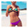 Triangle Chromatic Color Bikini Set Gauze Swimwear Swimsuit   lake green + purple pants  S - Mega Save Wholesale & Retail
