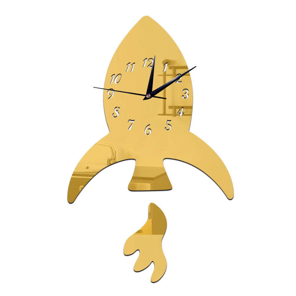 Creative DIY Kid Room Decoration Wall Clock Sticking   golden - Mega Save Wholesale & Retail